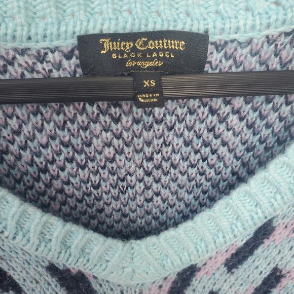 Vintage Juicy Couture XS Y2k Black Label Belarus Geo Pullover Size Wool Blend - Picture 9 of 9